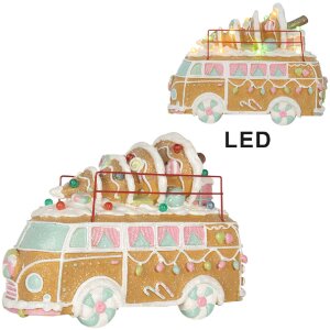 Clayre & Eef Autobus Dekoracyjny LED 31x12x23 cm