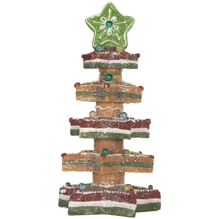 Clayre & Eef Drzewko Świąteczne LED 15x15x29 cm Brązowo-Czerwone