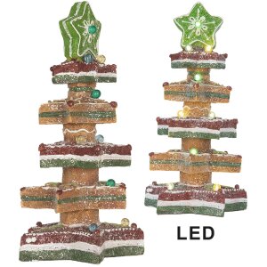 Clayre & Eef Drzewko Świąteczne LED 15x15x29 cm Brązowo-Czerwone