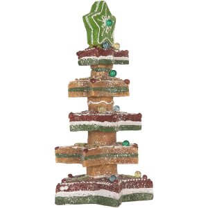 Clayre & Eef Drzewko Świąteczne LED 15x15x29 cm Brązowo-Czerwone