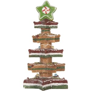 Clayre & Eef Drzewko Świąteczne LED 15x15x29 cm Brązowo-Czerwone