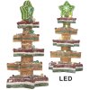 Clayre & Eef Drzewko Świąteczne LED 15x15x29 cm Brązowo-Czerwone