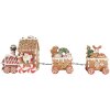 Clayre & Eef Dekoracja Pociąg Świąteczny 33x10x15 cm Braun-Rot