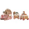 Clayre & Eef Dekoracja Pociąg Świąteczny 33x10x15 cm Braun-Rot