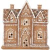 Clayre & Eef Dom z LED 21x8x20 cm Brązowo-Biały