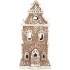 Clayre & Eef 6PR5842 Domek Dekoracyjny z LED 9x7x18 cm Brązowo-Różowy