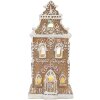 Clayre & Eef 6PR5842 Domek Dekoracyjny z LED 9x7x18 cm Brązowo-Różowy