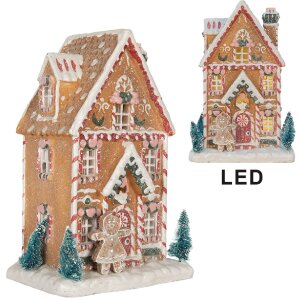 Clayre & Eef Dom z LED 17x12x25 cm - Dekoracja Świąteczna