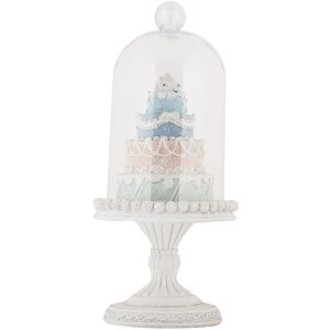 Clayre & Eef 6PR5847 Szklana dzwonka z dekoracją 13x27 cm