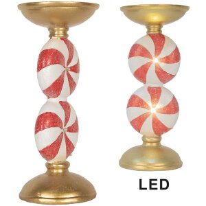 Clayre & Eef Świecznik LED Złoty 10x23 cm