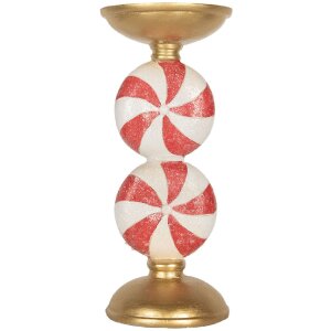Clayre & Eef Świecznik LED Złoty 10x23 cm