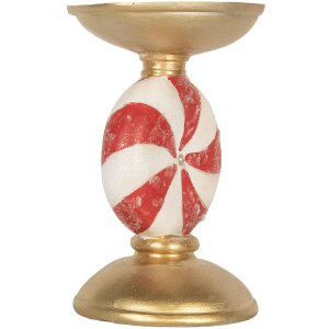Clayre & Eef Świecznik LED Złoto-Biały 10x16 cm