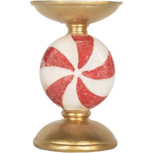 Clayre & Eef Świecznik LED Złoto-Biały 10x16 cm