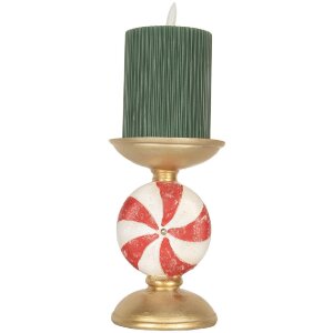 Clayre & Eef Świecznik LED Złoto-Biały 10x16 cm