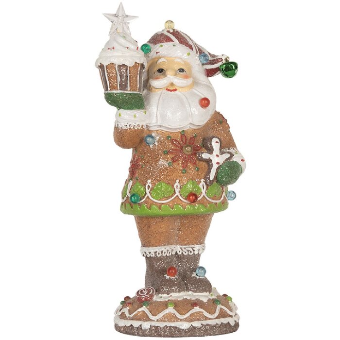 Clayre & Eef Święty Mikołaj z diodami LED 15x13x32 cm