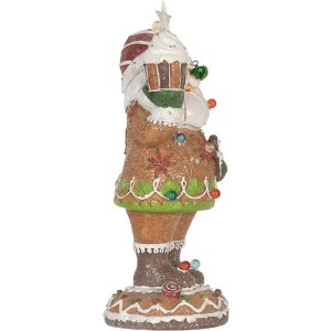 Clayre & Eef Święty Mikołaj z diodami LED 15x13x32 cm