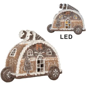 Clayre & Eef Dom z LED 21x11x16 cm – Dekoracja Świąteczna