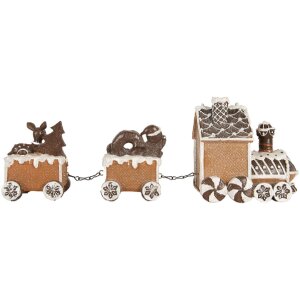 Clayre & Eef Pociąg Dekoracyjny 33x10x15 cm Brązowo-Biały