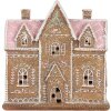 Clayre & Eef Dom Dekoracyjny z LED 21x8x20 cm Brązowo-Różowy