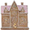 Clayre & Eef Dom Dekoracyjny z LED 21x8x20 cm Brązowo-Różowy