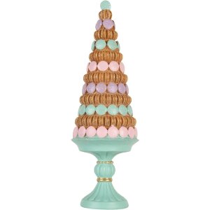 Clayre & Eef Choinka Świąteczna Ø 13x40 cm Zielono-Brązowa