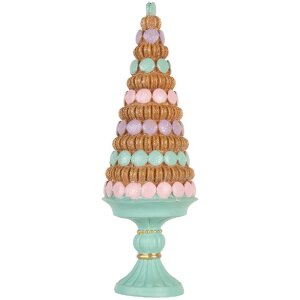 Clayre & Eef Choinka Świąteczna Ø 13x40 cm Zielono-Brązowa