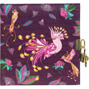 Goldbuch Dziennik Tropical Birds Śliwkowy 16x16 cm z Zamkiem