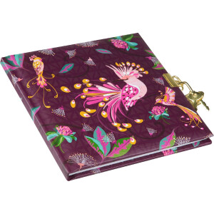 Goldbuch Dziennik Tropical Birds Śliwkowy 16x16 cm z Zamkiem
