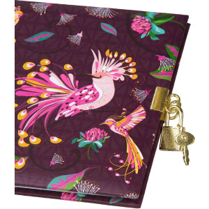 Goldbuch Dziennik Tropical Birds Śliwkowy 16x16 cm z Zamkiem
