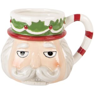 Clayre & Eef Kubek Ceramiczny 550ml Beżowo-Biały...