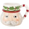 Clayre & Eef Kubek Ceramiczny 550ml Beżowo-Biały 15x12x11 cm