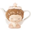 Clayre & Eef Czajnik Ceramiczny 650ml Beżowo-Różowy