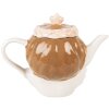 Clayre & Eef Czajnik Ceramiczny 650ml Beżowo-Różowy