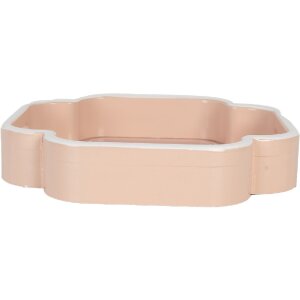 Clayre & Eef 6H2461 Zestaw dekoracyjnych tacek 30x30 / 24x24 cm Beżowo-różowy