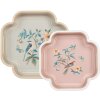 Clayre & Eef 6H2461 Zestaw dekoracyjnych tacek 30x30 / 24x24 cm Beżowo-różowy