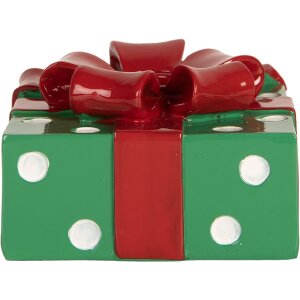 Clayre & Eef Świecznik 10x10x6 cm Zielono-Czerwony
