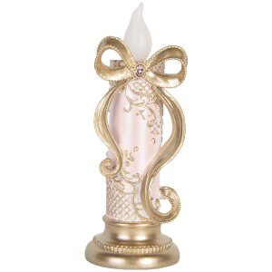 Clayre & Eef Świeca LED Złoto-Róż 10x10x25 cm 2xAAA