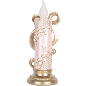 Clayre & Eef Świeca LED Złoto-Róż 10x10x25 cm 2xAAA
