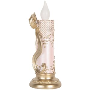 Clayre & Eef Świeca LED Złoto-Róż 10x10x25 cm 2xAAA