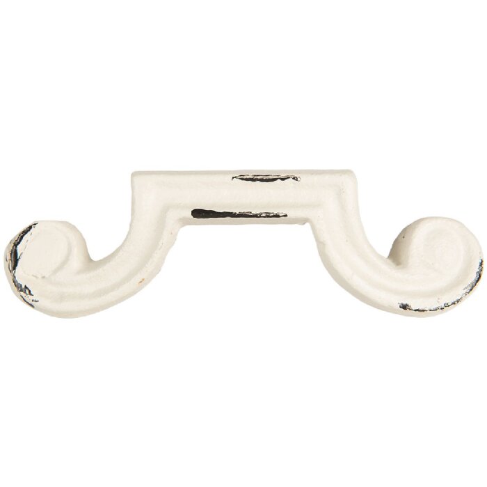 Clayre & Eef 6Y5766 Klamka Drzwiowa 12x4x3 cm Biała
