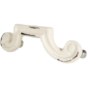 Clayre & Eef 6Y5766 Klamka Drzwiowa 12x4x3 cm Biała
