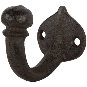 Clayre & Eef 6Y5767 Hak ścienny żelazny 4x7x6 cm brązowy