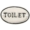 Clayre & Eef Tabliczka Toaleta 10x1x6 cm Biała
