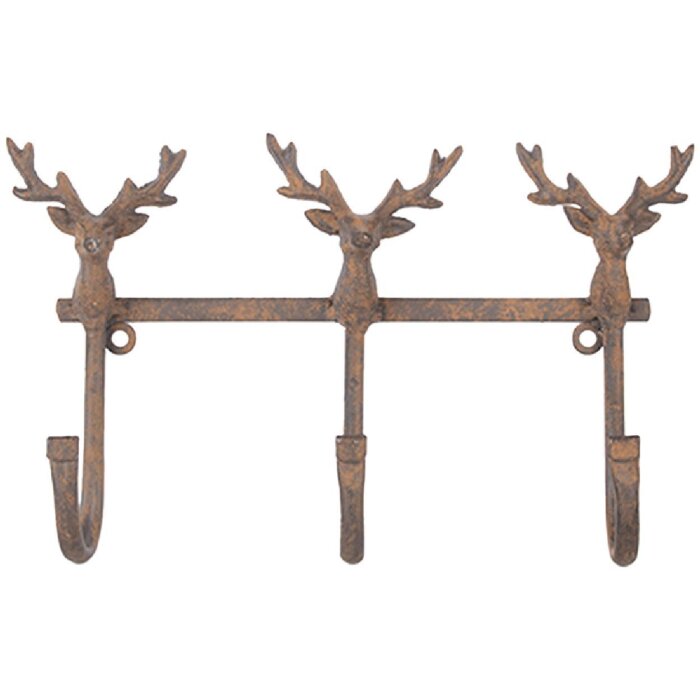 Clayre & Eef Wieszak Ścienny 27x5x15 cm Brązowy