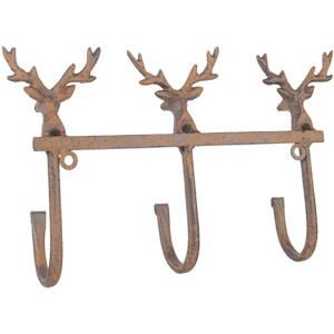 Clayre & Eef Wieszak Ścienny 27x5x15 cm Brązowy