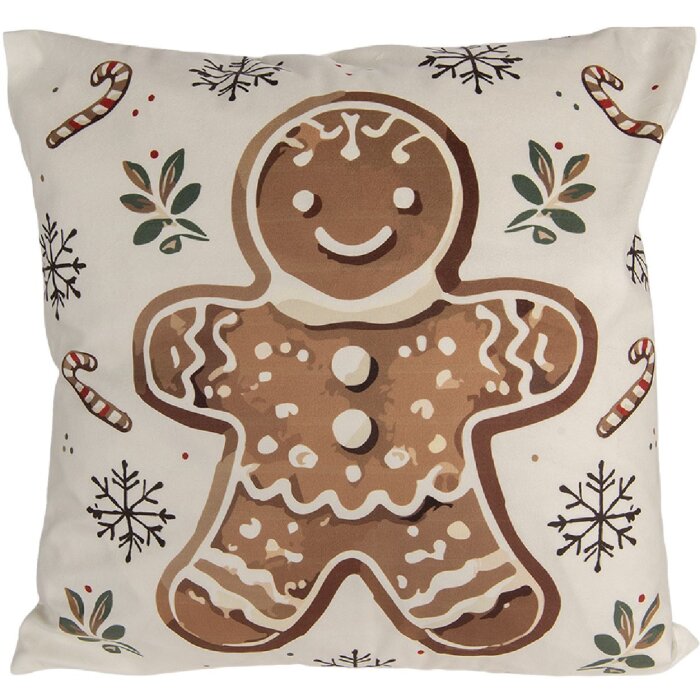 Clayre & Eef CGM22 Poszewka 45x45 cm Beżowo-Brązowa