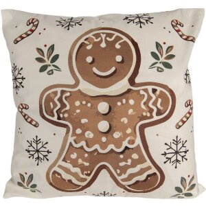 Clayre & Eef CGM22 Poszewka 45x45 cm Beżowo-Brązowa