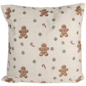 Clayre & Eef CGM22 Poszewka 45x45 cm Beżowo-Brązowa
