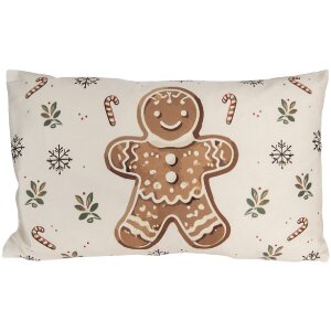 Clayre & Eef CGM36 Poszewka 30x50 Beżowo-Brązowa