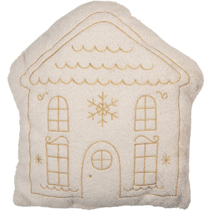 Clayre & Eef Poduszka wypełniona 45x40x10 cm Biało-Beżowa